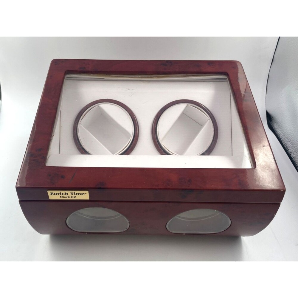 Zurich Time Mark-22 Swiss Automatic Double Watch Winder Box Wood Lacquer